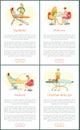 Depilation and Pedicure Service Posters Set Vector Royalty Free Stock Photo