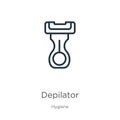 Depilator icon. Thin linear depilator outline icon isolated on white background from hygiene collection. Line vector depilator
