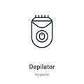 Depilator outline vector icon. Thin line black depilator icon, flat vector simple element illustration from editable hygiene
