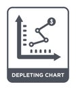 depleting chart icon in trendy design style. depleting chart icon isolated on white background. depleting chart vector icon simple Royalty Free Stock Photo