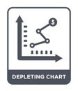depleting chart icon in trendy design style. depleting chart icon isolated on white background. depleting chart vector icon simple