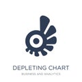 Depleting chart icon. Trendy flat vector Depleting chart icon on