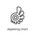 Depleting chart icon. Trendy modern flat linear vector Depleting Royalty Free Stock Photo