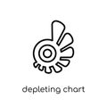 Depleting chart icon. Trendy modern flat linear vector Depleting
