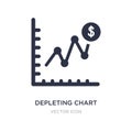 depleting chart icon on white background. Simple element illustration from Business and analytics concept Royalty Free Stock Photo