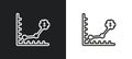 depleting chart outline icon in white and black colors. depleting chart flat vector icon from business and analytics collection