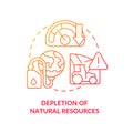 Depletion of natural resources red gradient concept icon Royalty Free Stock Photo