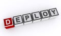 deploy word block on white