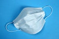 Deployed Surgical medical protective mask cover the mouth and nose. Procedure mask from bacteria. Protection concept