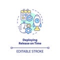 Deploying on time concept icon