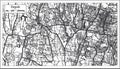 Depok Indonesia City Map in Black and White Color. Outline Map