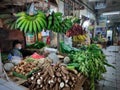 depok,indonesia-february,11th 2021:Vegetables in display at traditional market