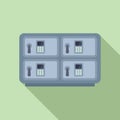 Deposit digital room box icon flat vector. Bank security room Royalty Free Stock Photo