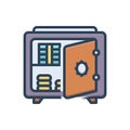 Color illustration icon for Deposit, safe and secrity Royalty Free Stock Photo