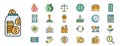 Deposit icons set line color vector Royalty Free Stock Photo