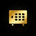 deposit, money, strongbox gold icon. Vector illustration of golden particle background