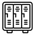 Deposit room metal locker icon, outline style Royalty Free Stock Photo