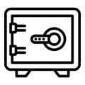 Deposit room metal safe icon, outline style Royalty Free Stock Photo