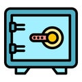 Deposit room metal safe icon vector flat Royalty Free Stock Photo