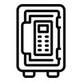 Deposit room safe icon, outline style