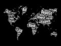 Deposit word cloud in shape of world map, business concept background Royalty Free Stock Photo