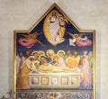 Deposition and Resurrection of Jesus by Niccolo di Pietro Gerini, Altar Painting in Saint Charles Church, Florence, Italy