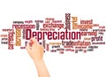 Depreciation word cloud and hand writing concept Royalty Free Stock Photo