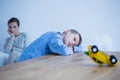 Depressed boy and his mom Royalty Free Stock Photo