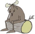 Depressed bull moose