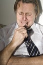 Depressed businessman crying Royalty Free Stock Photo