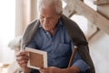 Depressed cheerless man remembering his wife Royalty Free Stock Photo