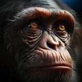 Depressed chimps eyes reveal its emotional sorrow and inner sense of desolation