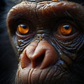 Depressed chimps eyes reveal its emotional sorrow and inner sense of desolation