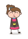 Depressed Face with Cold Sweat on Face - Beautician Girl Artist Cartoon Vector