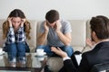 Depressed frustrated couple family can t solve relationship pr