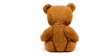 Depressed lonely old teddy isolated Royalty Free Stock Photo