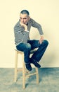 Depressed man expressing frustration, boredom and disappointment Royalty Free Stock Photo