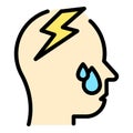 Depressed man icon vector flat Royalty Free Stock Photo