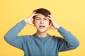 Depressed man put his hands on his head Royalty Free Stock Photo