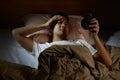 Depressed man suffering from insomnia Royalty Free Stock Photo