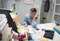 Depressed office worker at his desk