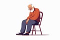 depressed old man isolated Royalty Free Stock Photo