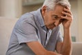 Depressed senior man at home Royalty Free Stock Photo