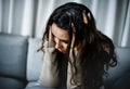 Depressed woman having a counseling session Royalty Free Stock Photo