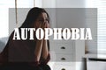 Depressed young woman crying. Autophobia Royalty Free Stock Photo