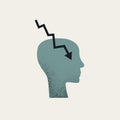 Depression abstract minimal illustration. Symbol of sadness, loneliness, anxiety, mental health issues. Vector concept.