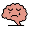 Depression brain icon color outline vector Royalty Free Stock Photo