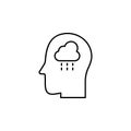 depression, brain icon. Simple thin line, outline of Marijuana icons for UI and UX, website or mobile application