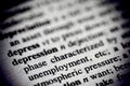 Depression definition in a dictionary Royalty Free Stock Photo
