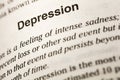 Depression mental illness disease intense sadness dictionary Royalty Free Stock Photo